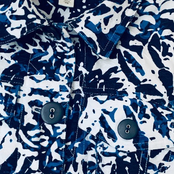 COLDWATER CREEK 2 SHADES BLUE WHITE JEAN STYLE JACKET - Picture 9 of 11